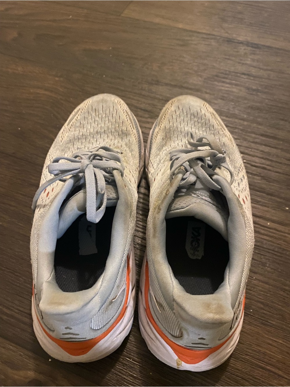 Hoka Grey Running Shoes with Orange Accent - Picture 2 of 6